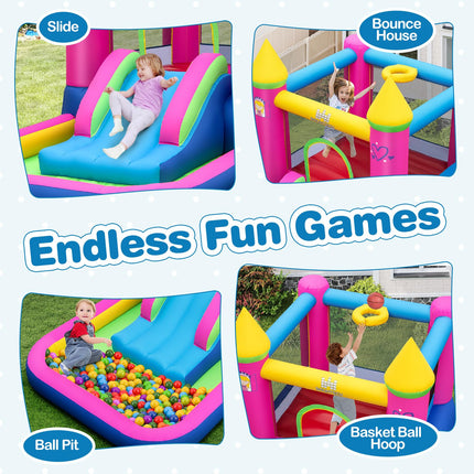 BOUNTECH Inflatable Bounce House with Ball Pit Princess Bouncy House for Kids