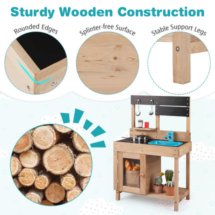 Costzon Little Chef Mud Kitchen for Kids Outdoor