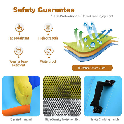 Costzon Inflatable Water Slide 7-in-1 Giant Waterslide Park for Outdoor Fun with Water Soccer Splash Pool 735w Blower