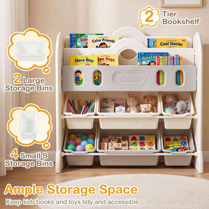 Costzon Kids Bookshelf & Toy Storage Organizer | Space-Themed HDPE Corner Book Case