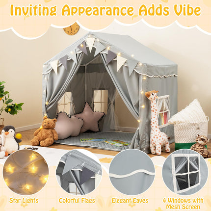 Costzon Kids Tent, Large Toddler Play Tent with 2 Doors, 4 Windows(53.5" x 37" x 53")