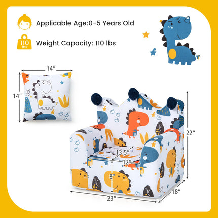 Costzon Kids Sofa, Foam Filled Armchair with Padded Pillow, Upholstered Sofa Chair