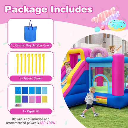 BOUNTECH Princess Bouncy House Jump Castle for Kids Indoor Outdoor w/2 Slides & Jumping Area