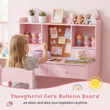 Costzon Kids Desk and Chair Set Girls Desk Student Workstation