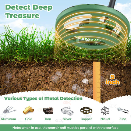 Costzon Metal Detector for Kids, 24.5"-33.5" Adjustable Junior Gold Detector, Lightweight Kids Metal Detector