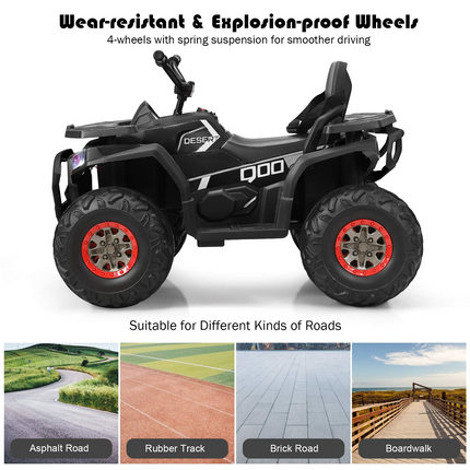 Costzon Kids ATV, 12V Battery Powered Electric Vehicle, 4 Wheeler Quad for Boy & Girl Gift, Ride on ATV