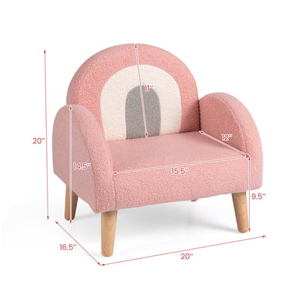 Costzon Kids Sofa | Children Pink Armchair with Solid Wood Frames