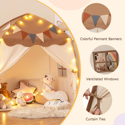 Costzon Kids Tent, Large Indoor Outdoor Dome Tent Playhouse w/Bright Lights