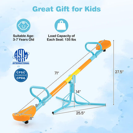 Costzon Teeter Totter for Kids Ages 3-7 360° Spinning Seesaw