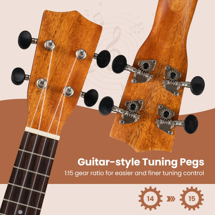 Costzon 21 Inch Soprano Mahogany Ukulele for Beginners with Gig Bag & Pick
