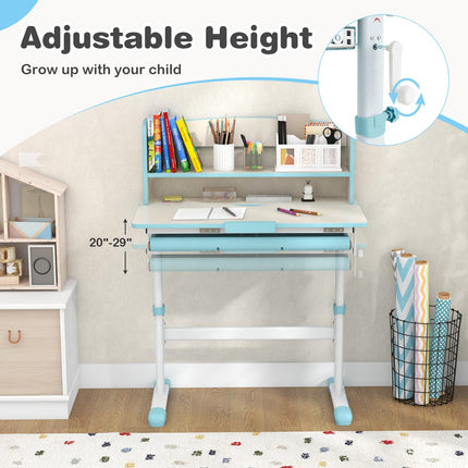 Costzon Kids Desk, Height Adjustable Children Study Desk with Tilt Desktop
