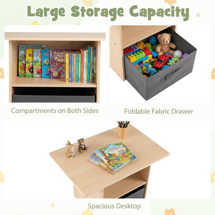 Costzon Kids Wooden Activity Desk Set Indoor Children Furniture