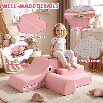 Costzon 3 Pieces Crocodile Foam Climbing Blocks