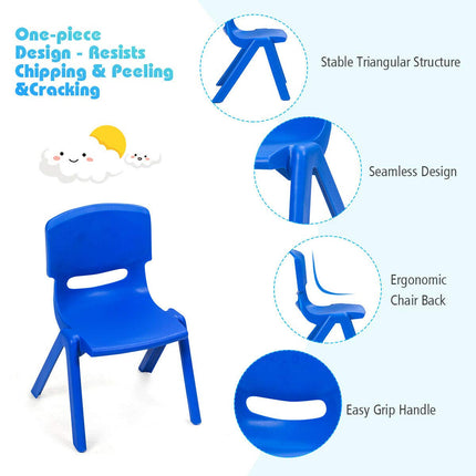 Costzon Plastic Stackable School Chairs, Kids Learning Chairs with 11 inch Seat Height