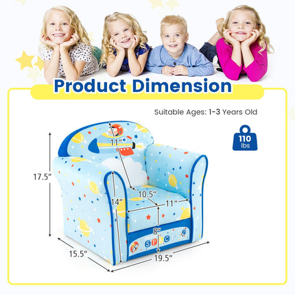 Costzon Kids Sofa, Children Armrest Chair with Pattern, Toddler Furniture, Airplane Style