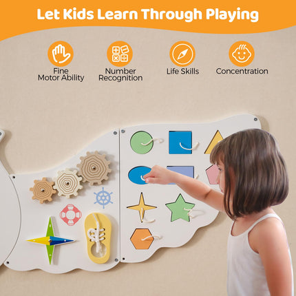 Costzon Owl Activity Wall Busy Board Panels 11-in-1 Toddler Learning Activity Center