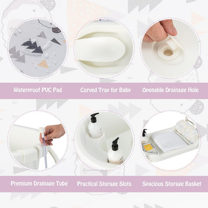 Baby Bathtub with Changing Table - Costzon
