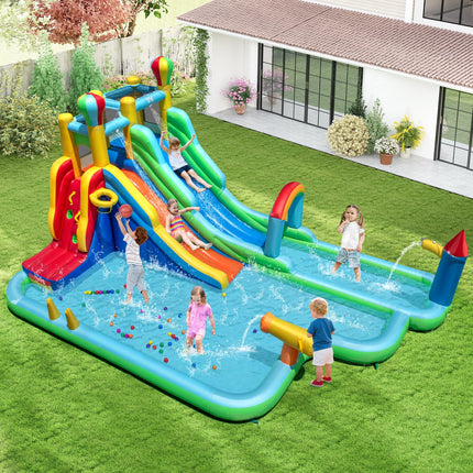 Costzon Inflatable Dual Slides Kids Water Slide Park