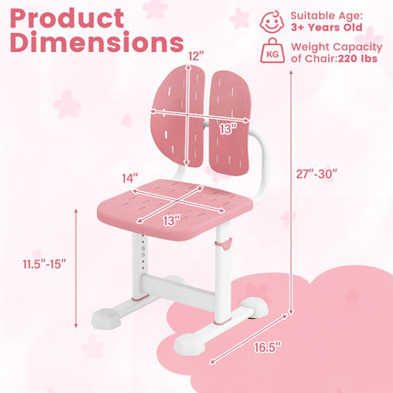 Costzon Kids Desk Chair Height-Adjustable Study Chair w/Breathable Seat