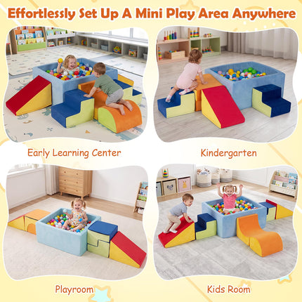 Costzon 6-Piece Foam Climbing Blocks w/Square Ball Pit for Toddlers