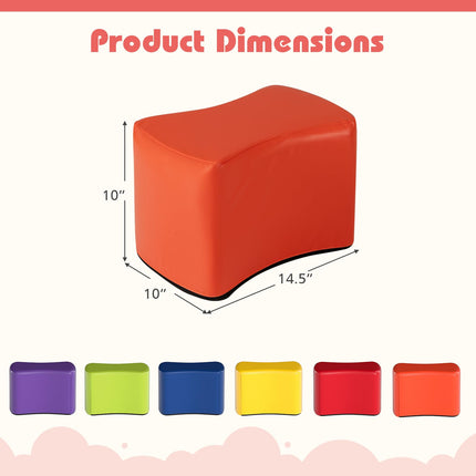 Costzon 6-Piece Modular Stool Set for Kids 10'' Waterproof Daycare Butterfly Foam Stools