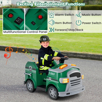 Costzon Ride on Fire Truck 12V Toddler Fire Toy Kids Car w/Shovel & Wrench