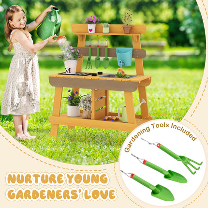 Costzon Mud Kitchen for Kids Outdoor Montessori Pretend Playset w/Removable Faucet