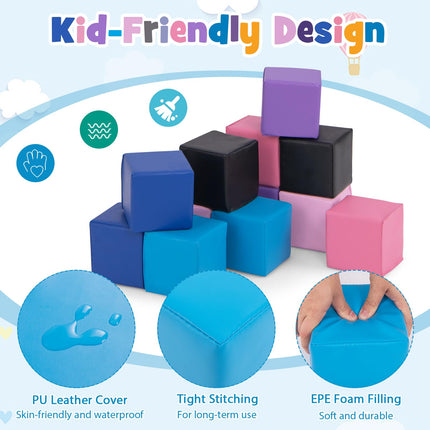 Costzon Foam Blocks, 12-Piece 5.5" x 5.5" Indoor Foam Pit Cubes for Kids Safe Active Playing
