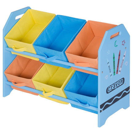 Costzon Kids Toy Organizer with 6 Multi Color Storage Bins