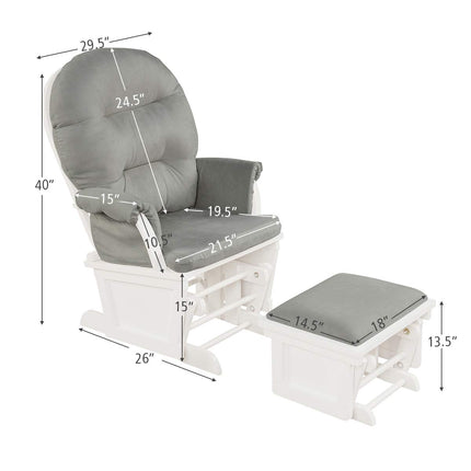 Costzon Baby Glider and Ottoman Cushion Set
