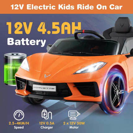 Costzon Ride On Car, Licensed Chevrolet Corvette C8 Kids' Electric Vehicles w/Remote Control,  Kids Car for Boys Girls Aged 3+