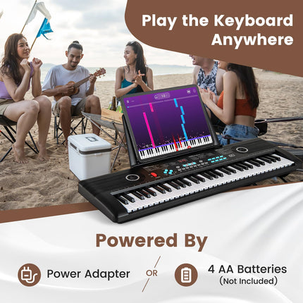 Costzon 61 Key Keyboard Piano, Electric Digital Piano Keyboard with Microphone