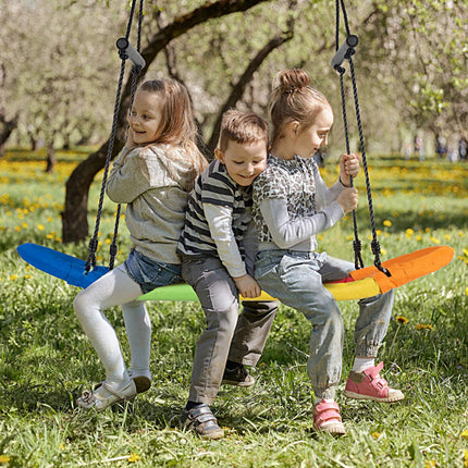 Costzon Saucer Tree Swing Hanging Platform Rope Tree Swing w/ Soft Padded Edge