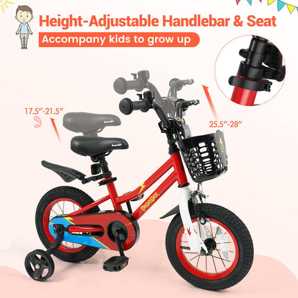 Costzon Kids Bike Coaster Brake & Removable Basket