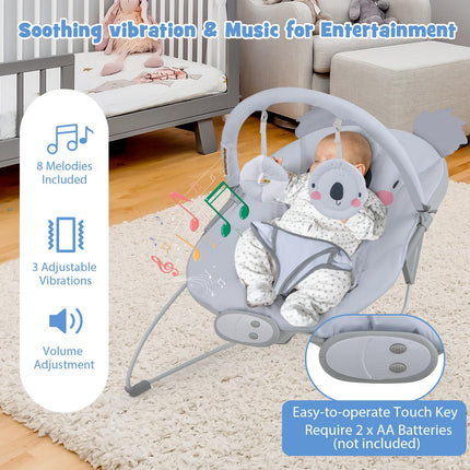 BABY JOY Baby Bouncer, Portable Baby Bouncer Seat with Vibration & Music, Infant Bouncer for Babies