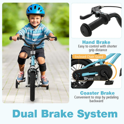 BABY JOY Kids Bike, 12 14 16 18 Inches Sporty Bicycle with Training Wheels
