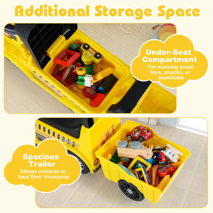 Costzon Ride on Excavator Kids Digger Bulldozer Push Car