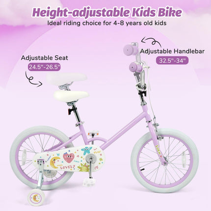 BABY JOY Lucky Dream Kids Bike 12” 14” 16” 18” Children Bicycle for 3-8 Years Old