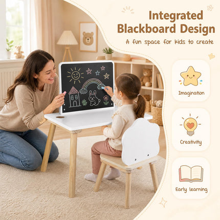 Costzon Weaning Table and Chair Set with Chalkboard | Multi Activity Desk for Toddlers