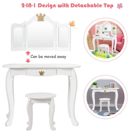 Costzon Kids Vanity Table and Chair Set