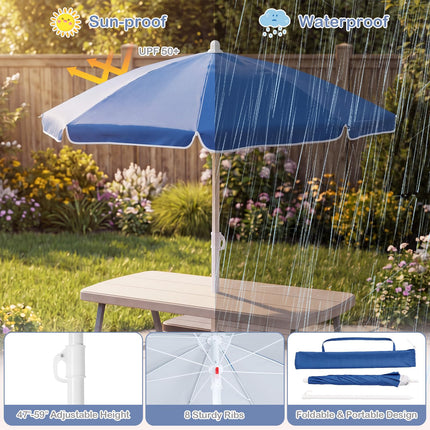 Costzon Kids Picnic Table HDPE Tabletop Metal Frame