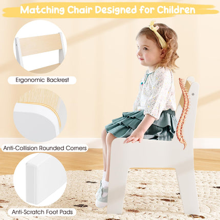 Costzon Kids Table and Chair Set, Wooden Multi-Activity Table with Blackboard