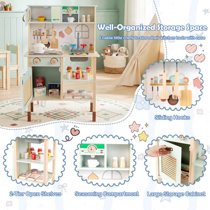Costzon Kids Play Kitchen Toddler Toy Kitchen Set