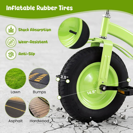 Costzon 15-Inch Front Wheel Trike with Carbon Steel Frame