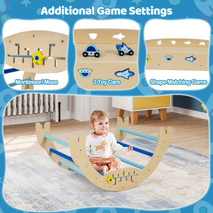 Costzon Pikler Triangle Set 9-in-1 Foldable Baby Climbing Toys