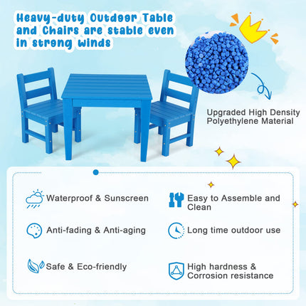 Costzon Kids Table, 25.5" x 25.5" Square Activity Play Table, Indoor & Outdoor, Toddler Table