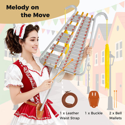 Costzon Marching Glockenspiel 29 Note Bell Lyre for Marching Band