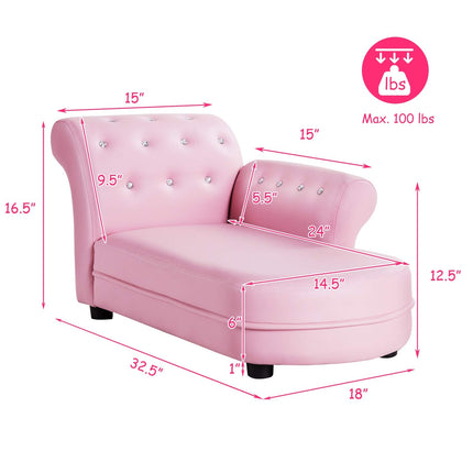 Costzon Kids Sofa, Toddler Couch, Toddler Furniture Kids Couch, Children Chaise Lounge
