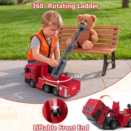 Costzon Licensed Scania Large Fire Truck Toy with 360° Extendable Ladder(Fire Truck)