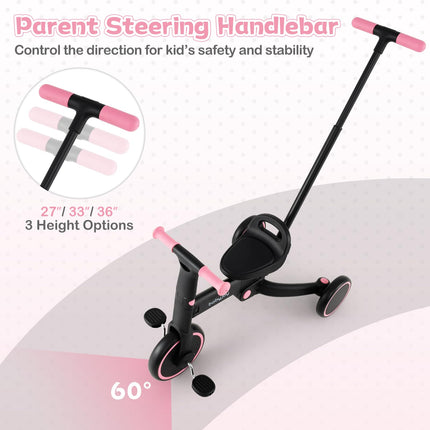 Costzon Toddler Tricycle Handle Adjustable Seat Removable Pedal & EVA Foam Wheels